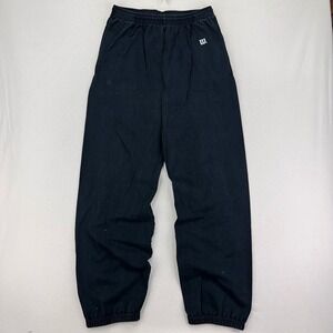 Vintage Wilson Sweatpants Mens Large Black Cotton Lounge Pants Gym Track 90s USA